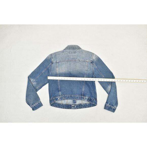 EXPRESS JEANS Women's Regular Size L Vintage Denim Jacket Blue - Picture 4 of 8